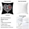 Cool S-Skull Heart Cushion Cover Premium Comfort Reversible Pillow Cover - Dual - Use Design for Home & Car