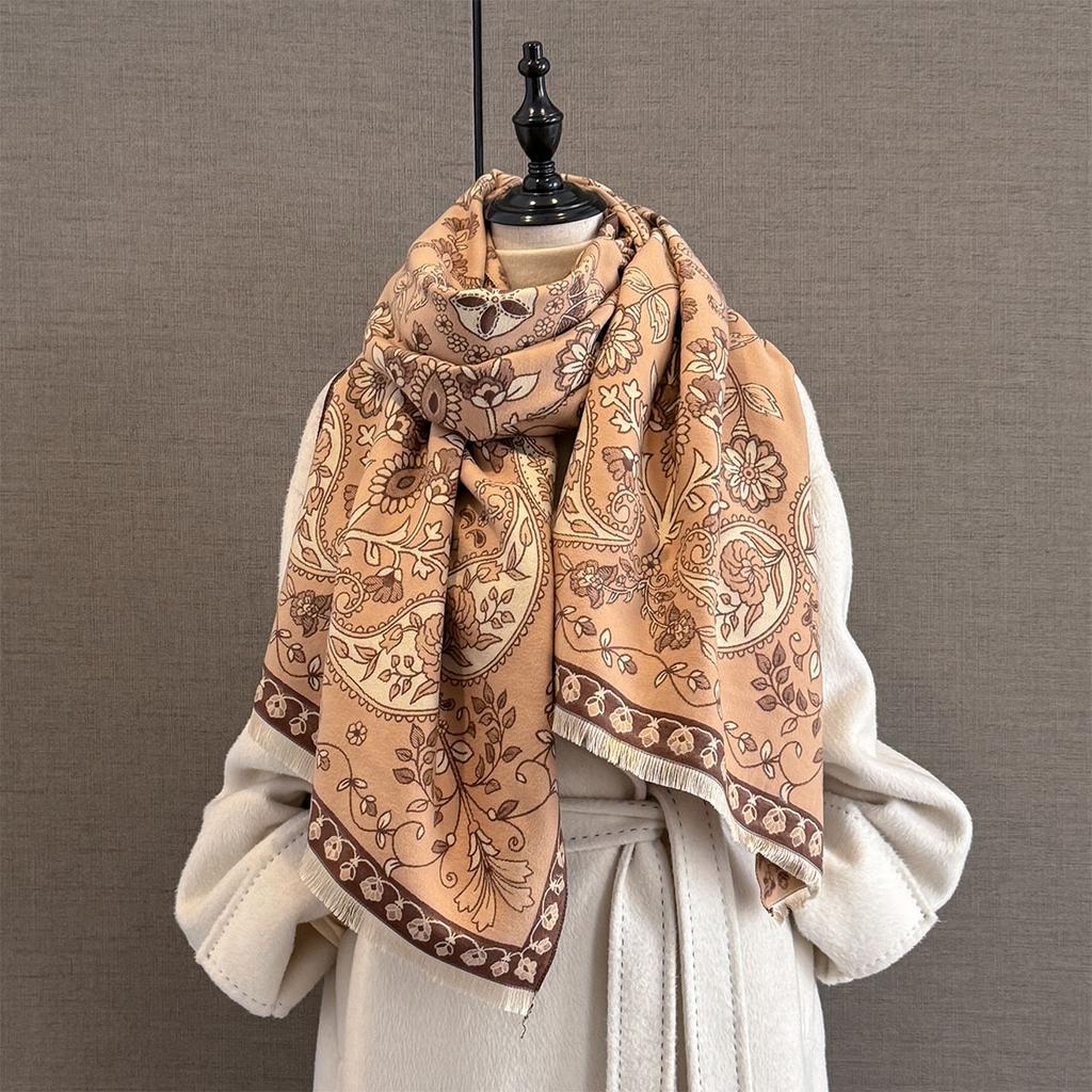 Cashew Flowers Pattern Cashmere Scarf Women Design Warm Pashmina Blanket Scarves Female Shawl Thick Foulard Bufanda
