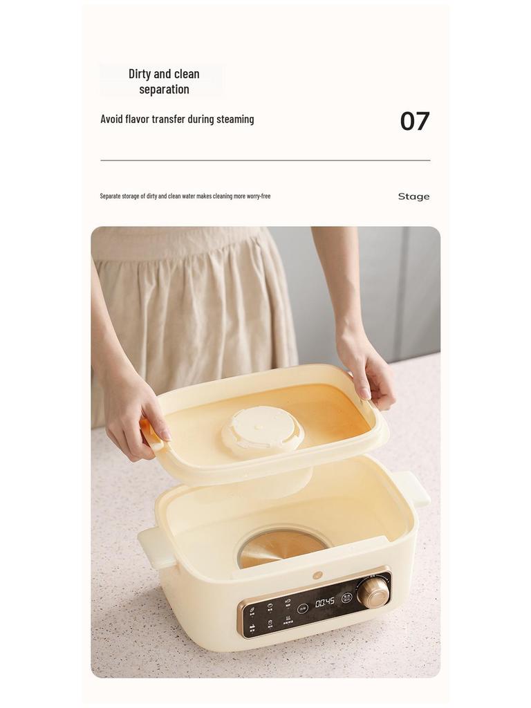 Jiesai 3-Layer Smart Electric Steamer: Multi-Functional Automatic Breakfast Machine with Large Capacity.