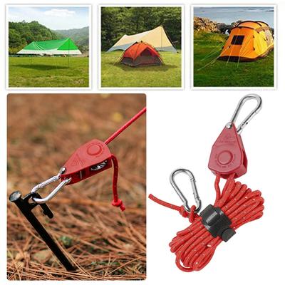 4M Camping Tent Tie Down Tightener Fastening Pulley Adjustable Ratchet Hangers Awning Rope Ratchet Hangers Tightening Straps