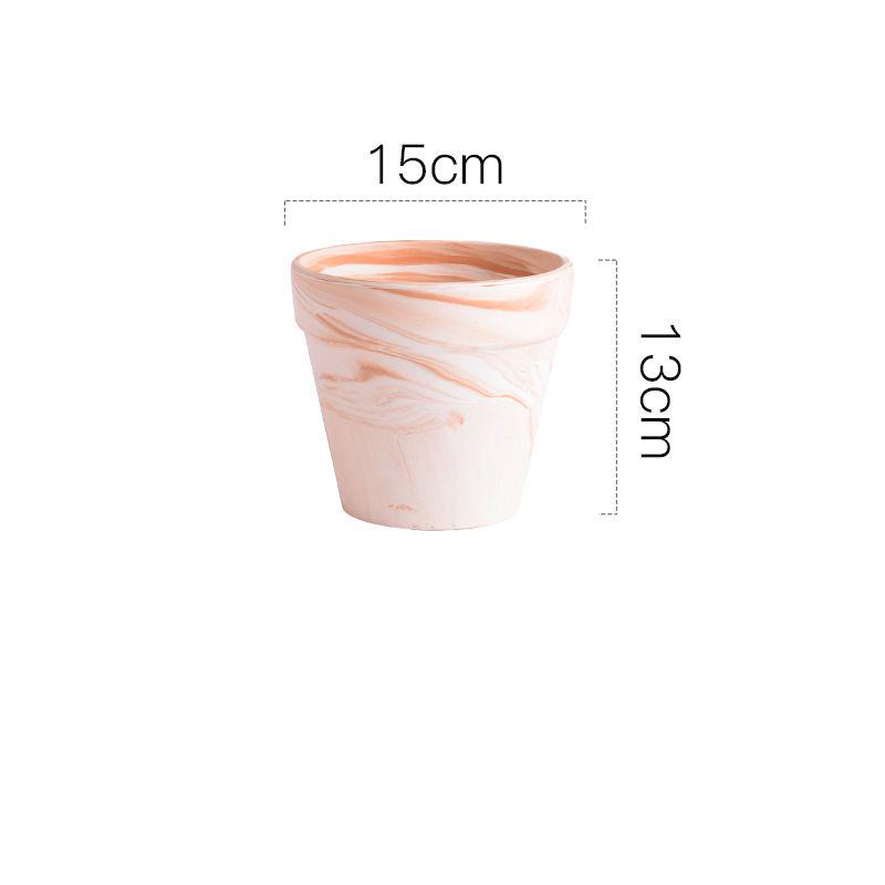 Terracotta Nordic Ceramic Flower Pot with Tray - Large, Coarse Pottery for Succulents and Pothos