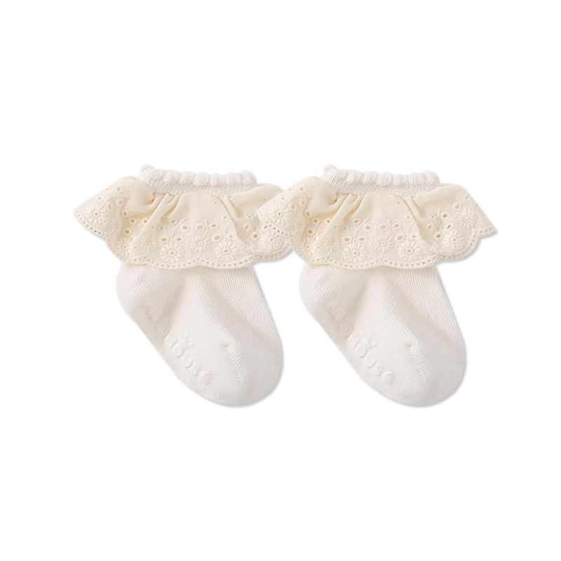 Autumn Winter Baby Socks Combed Cotton Princess Lace Socks Girls Dance Socks Baby Non-Slip Floor Socks