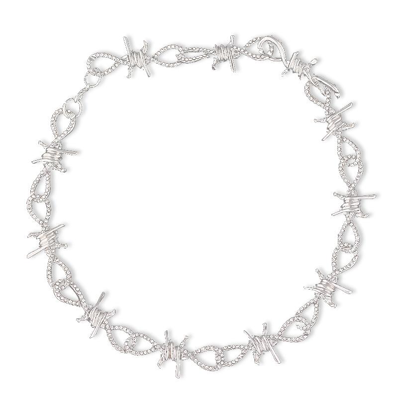 SG Punk Jewelry Thorns Bamboo Flame Necklace Barbed Wire Bramble Pants Wallet Belt Rock Chain Hip Hop Collar Women Men Fashion