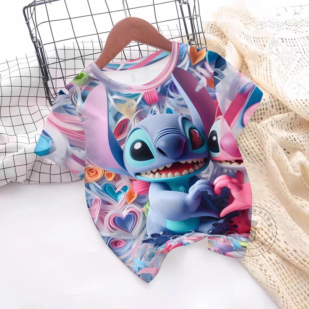 New Hot Sale Stitch T Shirts 3D Printing Graphic T-shirt Disney Casual Short Sleeve Stitch Tops Boys Girls Casual Clothes