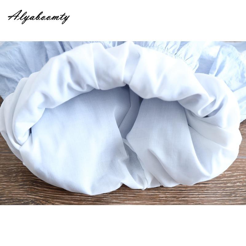 Stil Preppy Japonez Primăvară Vară Femei Mini Fustă Talie Înaltă Albastră Fustă Bal din Bumbac Broderie Dantelă Volane Fuste Scurte