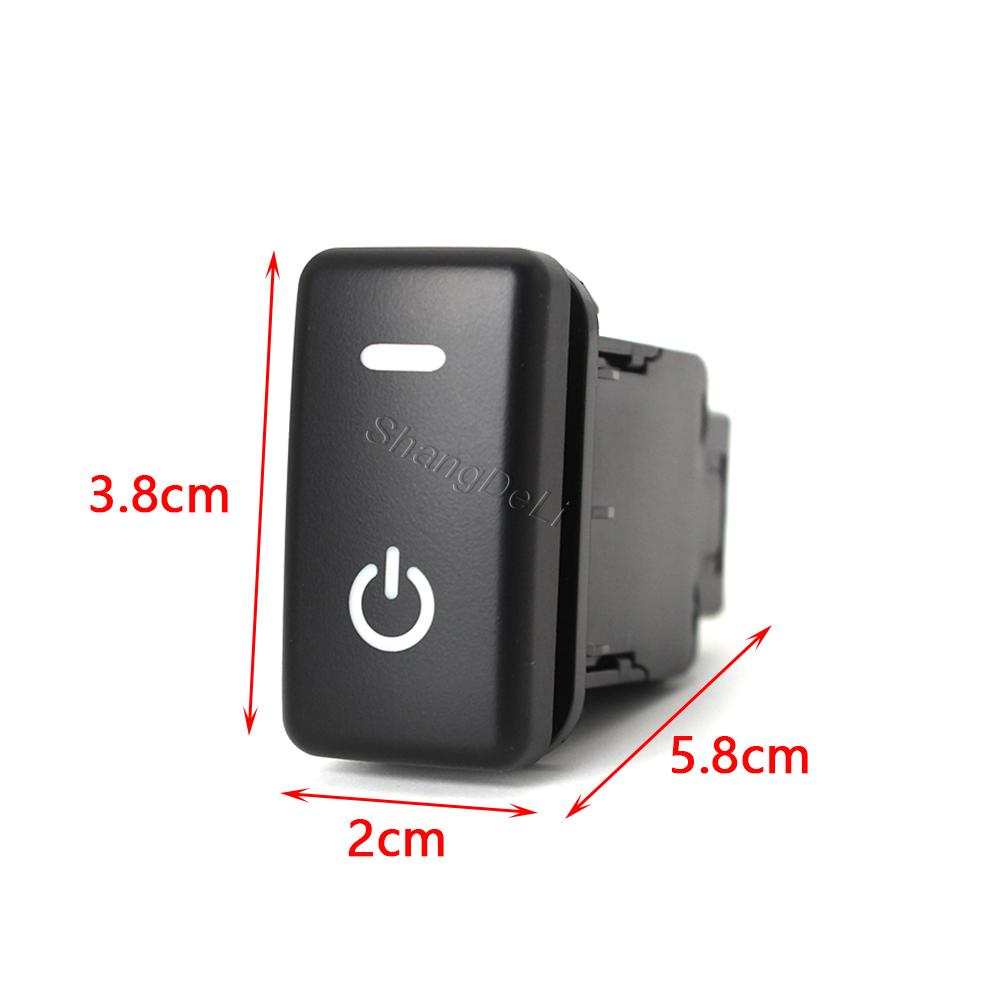 1PC Car LED Light Fan Music Horn Garage Trunk ABS Traction Control Button Switch For Toyota FJ Land Cruiser Prado 120 LC100