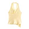Spring 2026 European Style Women's Silk Satin Halter Neck Top