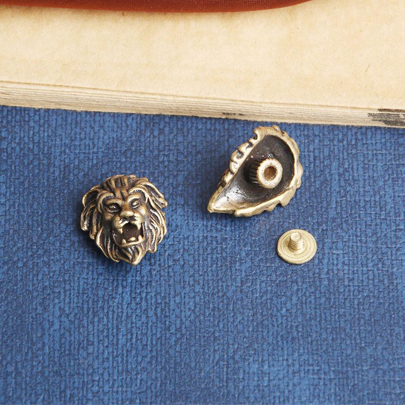 Pure Brass Lion Wealth Cloth Buckle Lion Head DIY Leather Decoration Buckle Bag Metal Buckle Accessories Wholesale