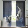 Månen Natthimmel Panda Stjärna Chiffong Skira Gardiner För Vardagsrum Sovrum Heminredning Fönster Voiles Tyll Gardin