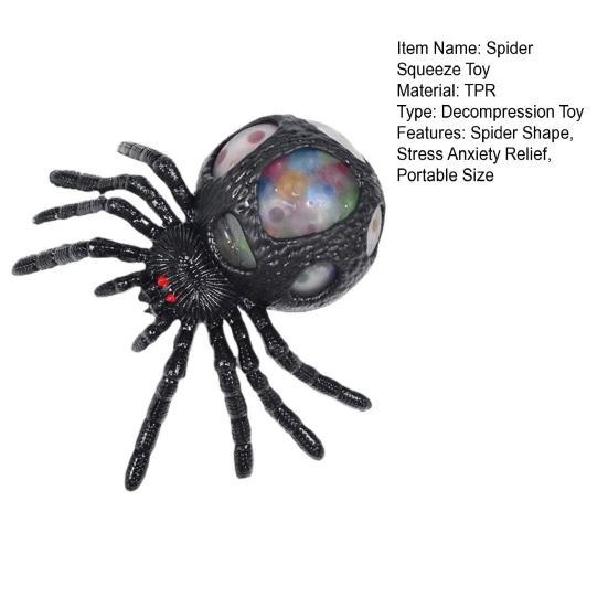 Colorful Beads Spider Squeeze Toy Anxiety Stress Relief Fake Spider Pinch