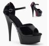 FHC 15cm High Heeled Sandals,Women Sexy Summer Heels,Stage Show Pole Dancing Shoes,Ankle Buckle Strap,Peep Toe,Black,Red,Purple