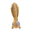Non-slip Leaf Ball Ornaments Rust-proof Metal Leaf Crystal Ball Collectibles  Desktop