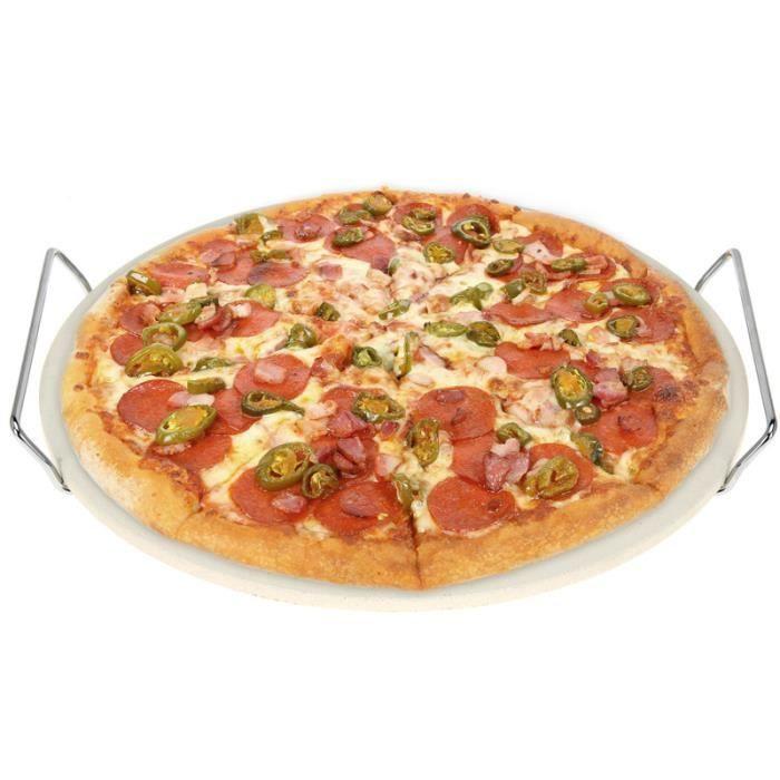 Pierre à pizza + support en métal