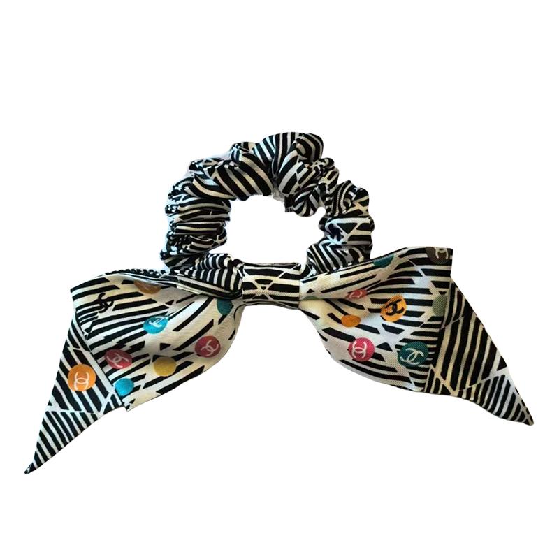 

CHANEL Bow Decoration Hair Tie Women s Multicolor чорний