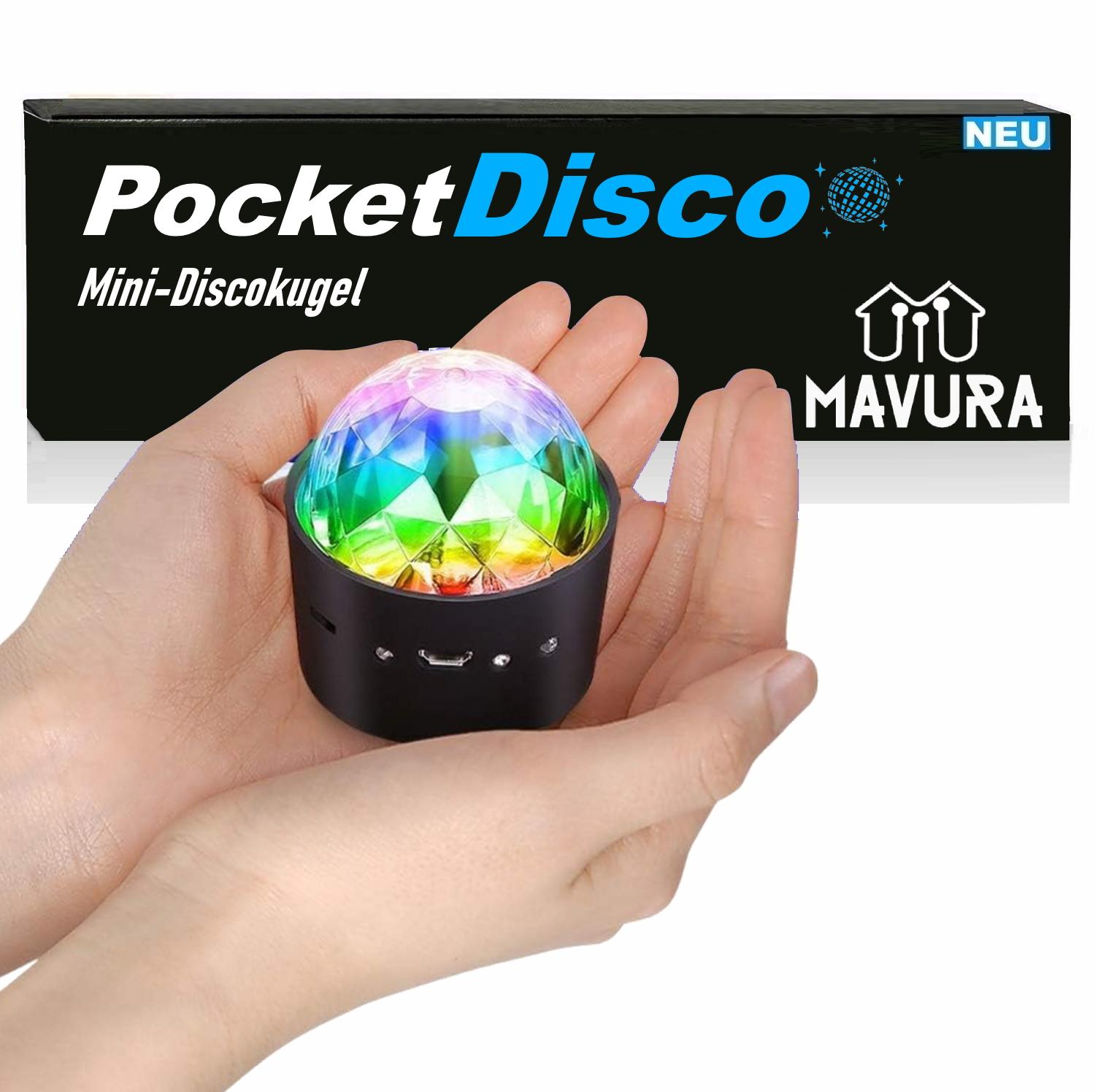 

PocketDisco Міні Диско-куля Вечірнє світло LED RGB Світловий ефект Управління музикою DJ