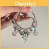 Hand Chain With Flower And Bow Charms In Mixed Material For Gift During Travel Occasion