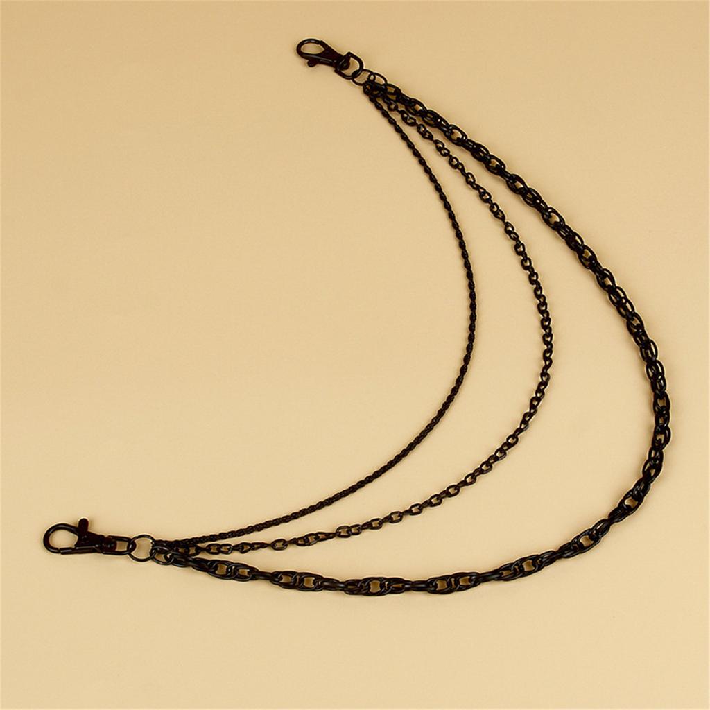 Stylish Personality Wallet Chain Multi Loop Black Chain Ornament For Men Enhancing Rock And Hip Hop Style Outfits