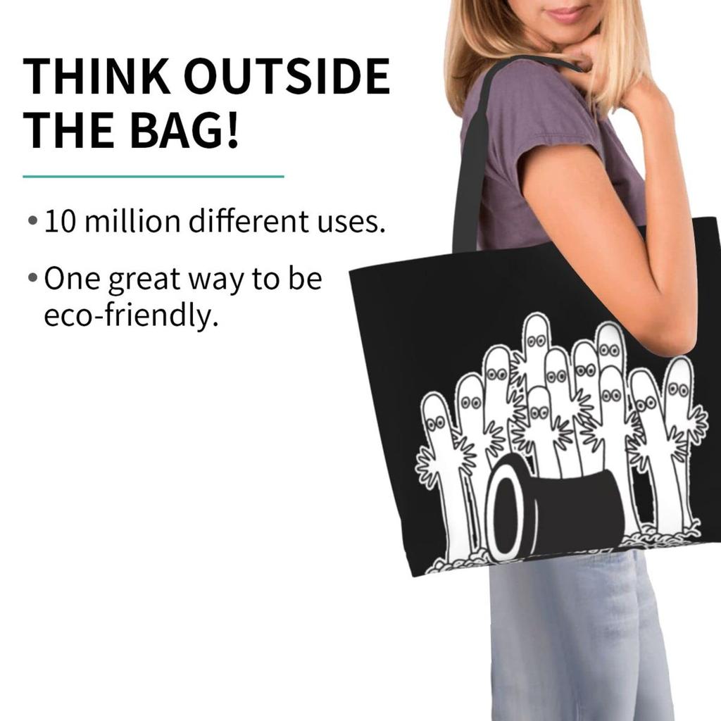 Hattifattener pattern body diaper shopping large capacity tote school makeup eco convenience store shopping durable 50cm wide x 40cm high x 15cm thick