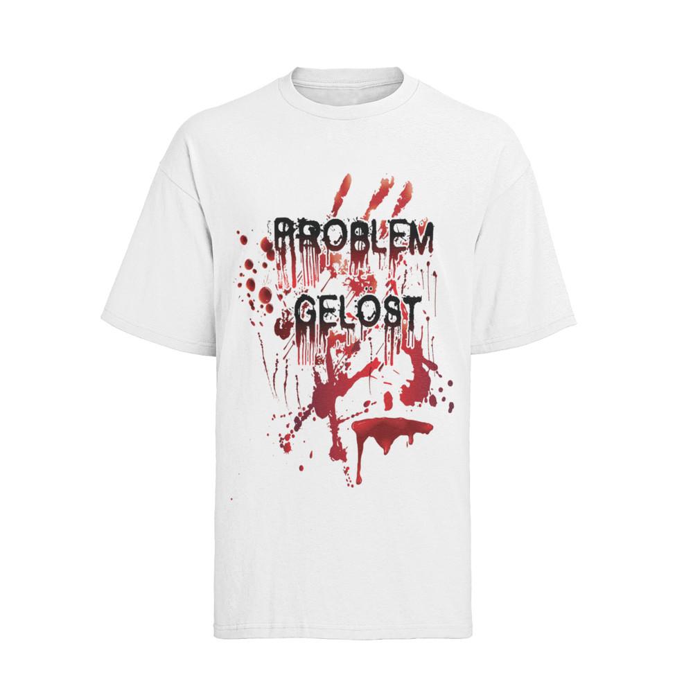 

Lustiges Problem Gelöst Murder Horror Blood Halloween Blut Herren T-Shirt 4XL