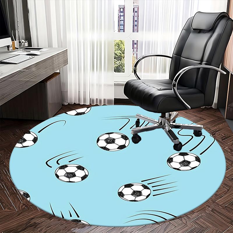 Soccer Ball Office Carpet Chair Mats, Football Patterned Rug for Home Decor, Office Carpet Gift, Suitable for Bedroom, Living Room, Various Rooms1118