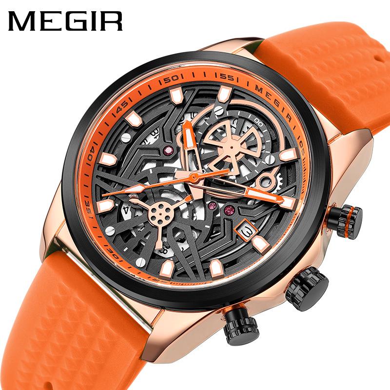 MEGIR Men's Silicone Quartz Watch 2235 - Fashionable Mechanical Style