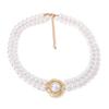 French retro light luxury elegant fashion banquet imitation pearl simple women's necklace earrings women's suit