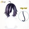 Anime Yurufuwa Hame Neko Short 35cm Mixed Color Cosplay Anime Wig Heat Resistant Synthetic Wigs Halloween + A Wig Cap