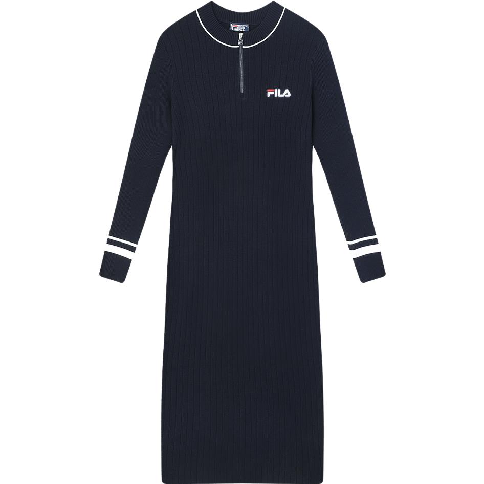 

FILA Official Womens Long Casual Dress Women Dresses Legendary-Blue F51W348301ANV XL