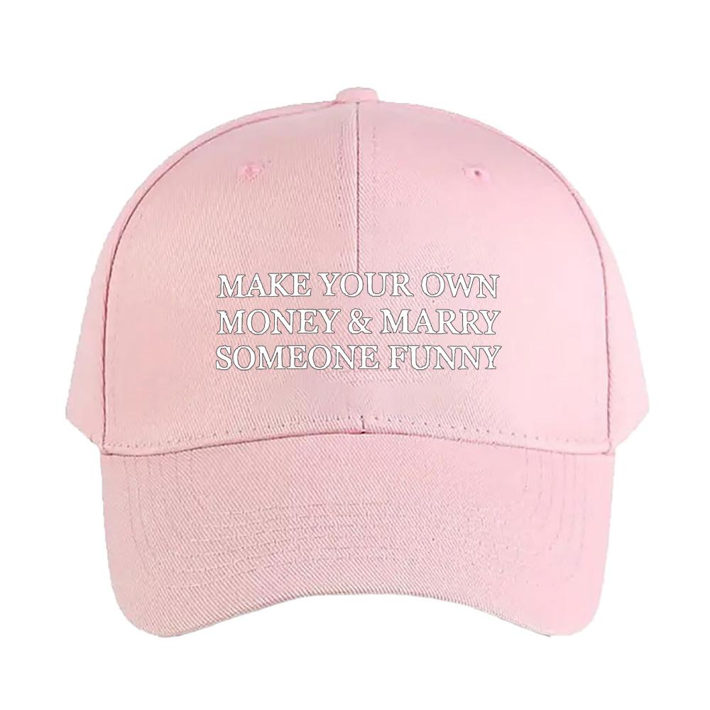 Guadagna i Tuoi Soldi e Sposa Qualcuno Donna Uomo Divertente Cappellino da Baseball Estivo Regolabile con Visiera Curva Cappellino a Becco d'Anatra