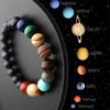 Universe Eight Planets Natural Stone Bead Bracelets Men Women Lava 7 Chakra Bracelet Yoga Energy Galaxy Solar Wristband Jewelry