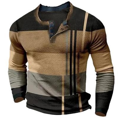 Tricou vintage cu mânecă lungă pentru bărbați, imprimat 3D DTG