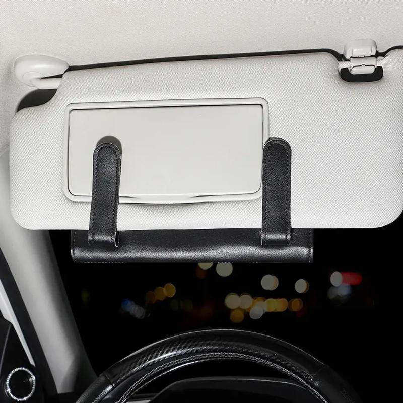 Bling Crystal Rhinestone Leather Car Tissue Holder, Sun Visor Backseat Napkin Case, Auto Storage Accessory