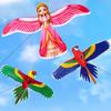 Mini Fishing Rod Kite For Kids Vivid Butterfly Swallow Parrot Easy To Fly Family In Spring Outdoor Fun Sports Toys Kites