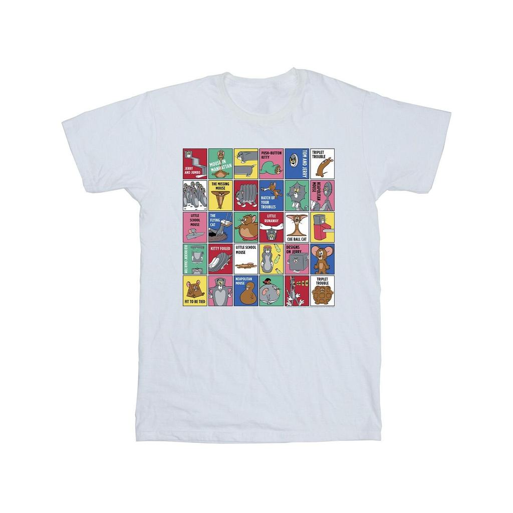 Tom and Jerry Mens Grid Squares T-Shirt