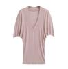 Summer New Female American Hottie Pure Desire Wind Lazy Loose Big V Neck Waist Thin Scimitar Bat Short Sleeve T-shirt