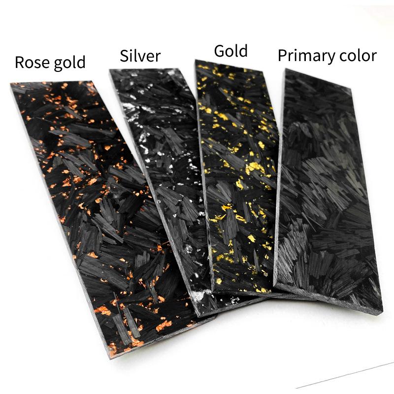 1pieces Carbon Fiber Black Marbled Material Gold Copper Foil Powder Compression Patch Plate for DIY Knife Handle Patch Material