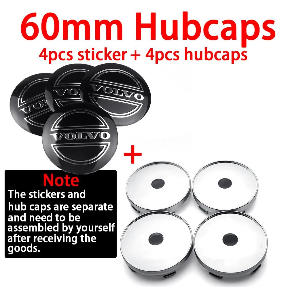 

4pcs 60mm Wheel Center Tire Hub Caps Cover Sticker Decal Car Accessories For Volvo XC90 V90 V60 XC60 V40 S80 S60 S90 C40 XC40 V7 чорний