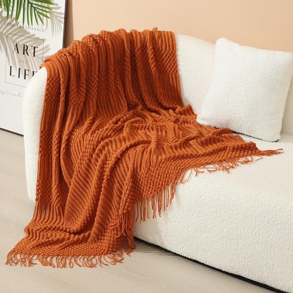 Atmungsaktive nordische Strickdecke Hautfreundliche Nickerchen-Decke Universelle Sofa-Karodecke Hotel