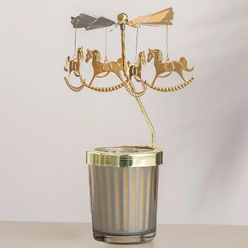 Förtrollande Ljusmobil Karusell - Snurrande Ljusstake Designad för Avkopplande Atmosfär - Långvarig Användning - Lätt Att Rengöra