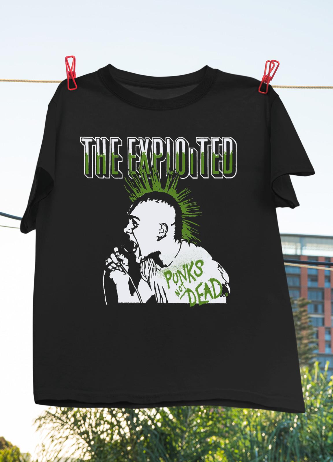 Vintage Punk s Not Dead Exploited Short Sleeve Black All Size Unisex Shirt CM724 Unisex T-Shirt S