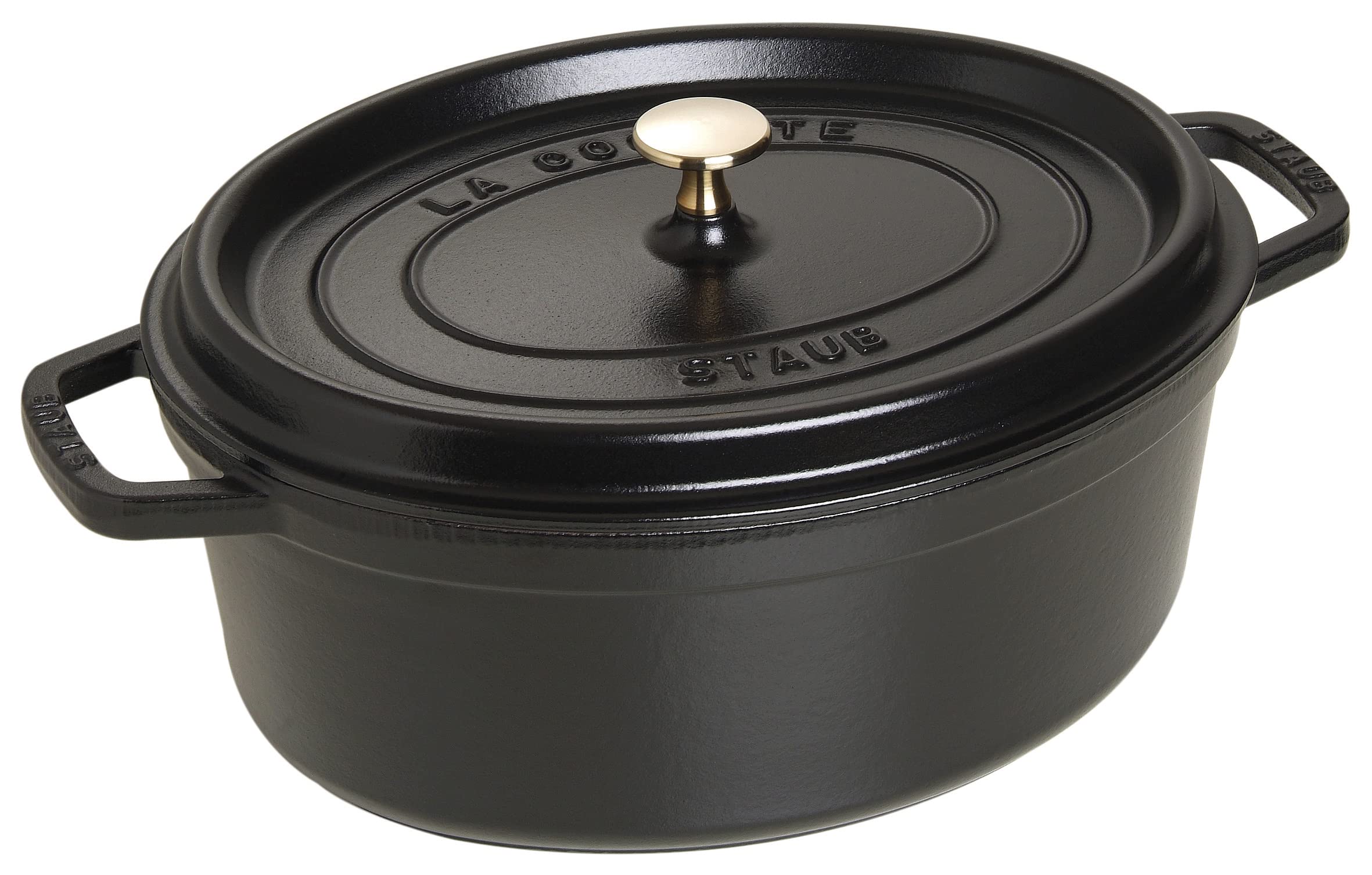 

staub Cocotte Oval Black Large Hand Cast Enamel Pot IH Compatible Japanese La Cocotte Oval Pico 41cm [Авторизований продукт] 40509-509