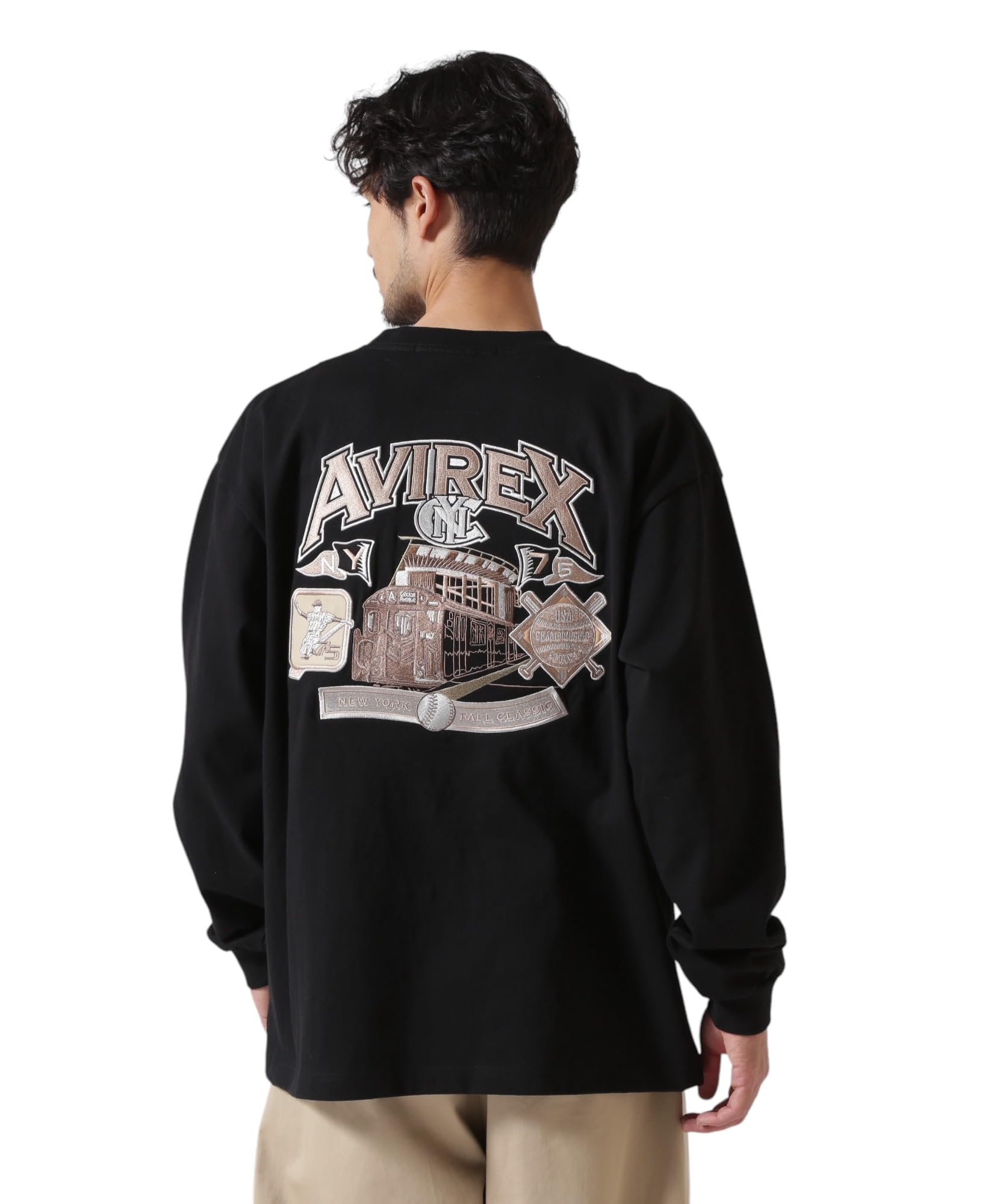 AVIREX ARCHIVE T-SHIRT Long Sleeve T-Shirt Men s M 010 black 783-5130016