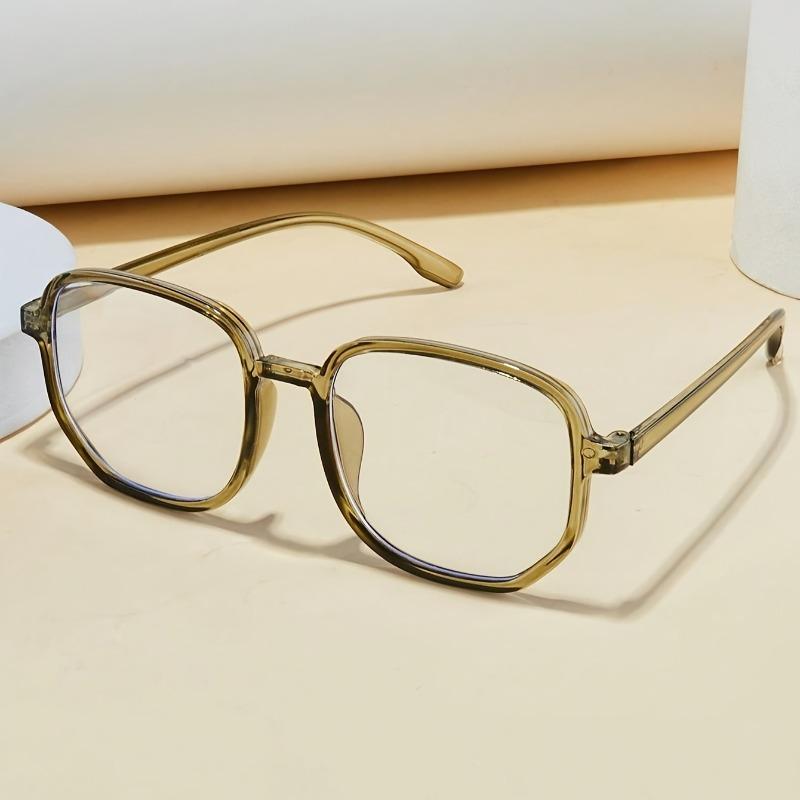 1 piece of women's jelly colored fashionable flat frame new retro simple irregular glasses suitable for daily outings