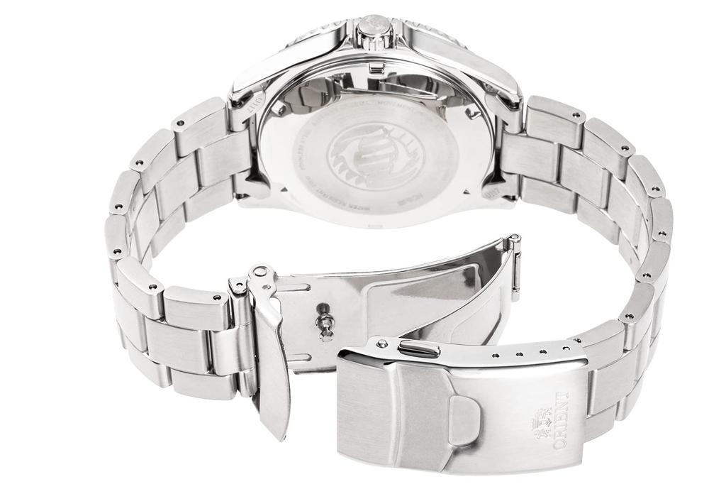 Orient Automatic Watch with Stainless Steel Size 22 Made in Men's Japanese-Made Strap, Silver, (Model RA-AA0814R19B), Red, Japan.