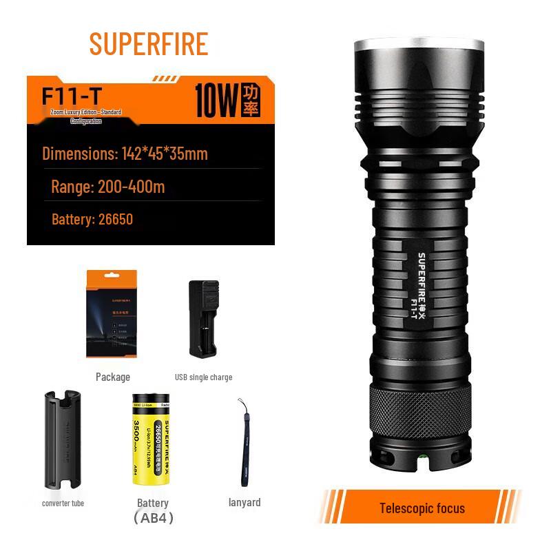 SupFire F11-T Zoom LED Flashlight