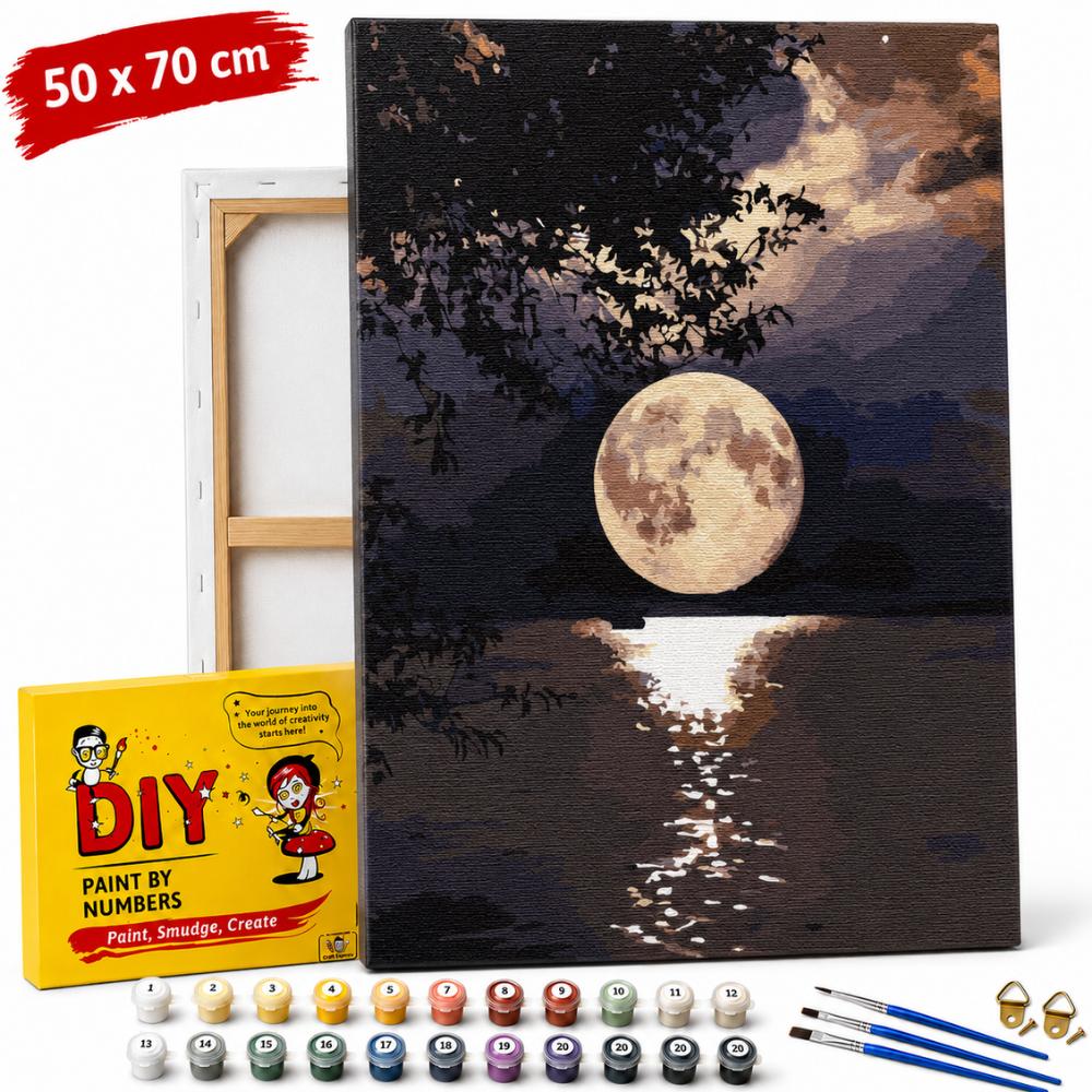 Obraz Do Malowania Po Numerach Z Ramą Księżyc W Pełni 50X70 Cm