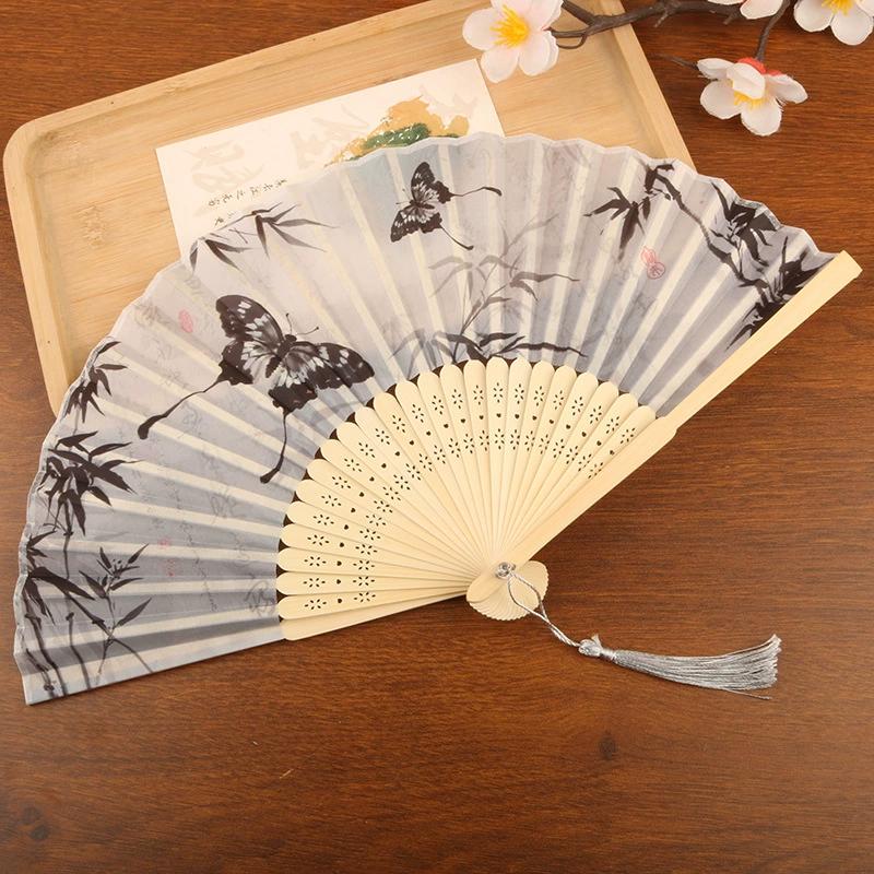 Vintage Silk Folding Fan Classical Chinese Japanese Dancing Fans Hand Fan Crafts Gifts Dance Decorative Performance Props Gift