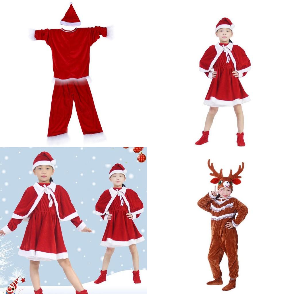 Elite Toddler Adult Velvet Xmas Party Outfits W/elk Santa Claus Hat