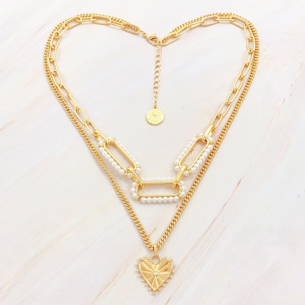 

Ins Valentine s Day Love Pendant Clavicle Chain Women s Fashion Trend Multi layer Stacked Necklace Jewelry