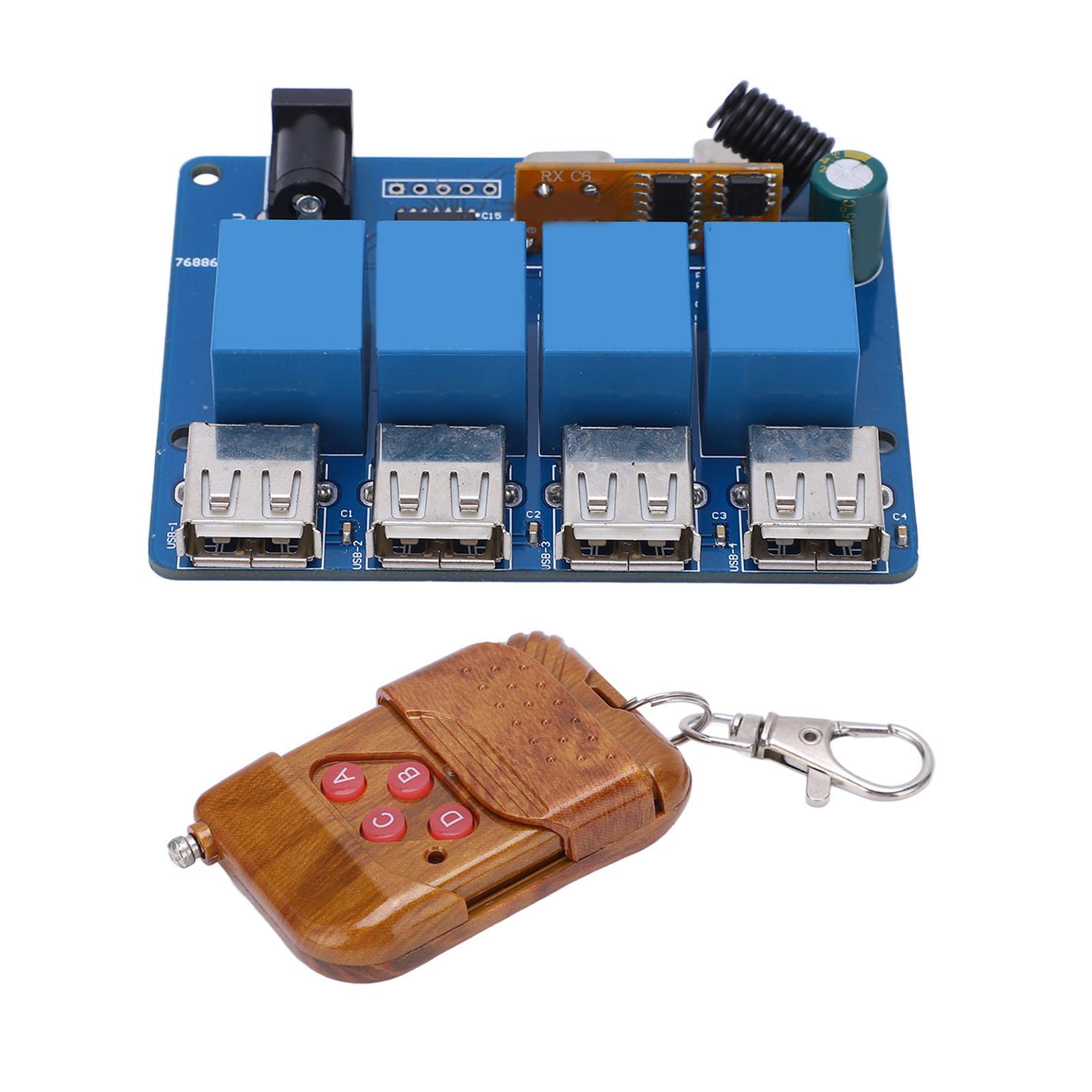 

Power Supply Module 4 Channel 5V DC DC2.1 Type C Input USB Output with Remote Control